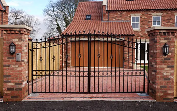 Bespoke wrought iron driveway security gates