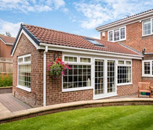 Detached home with replacement double-glazed windows